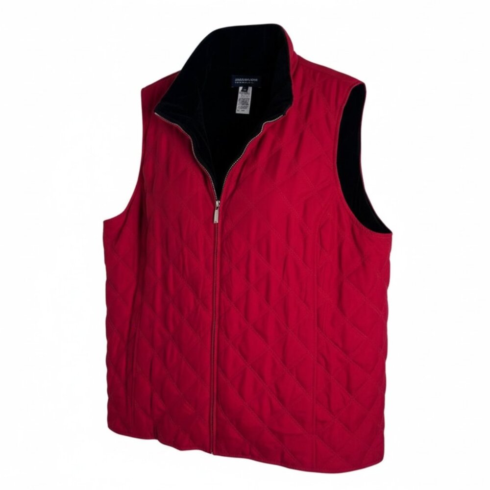 Vintage Jones New York Signature Woman Vest Plus sz 3X Red Quilted Puffer Y2K